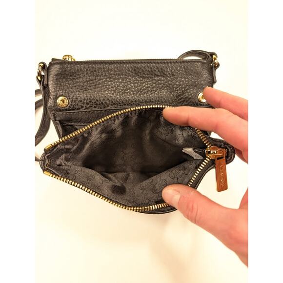 Michael Kors Fulton Pebble Leather Crossbody Bag w/ Wallet - Black - Picture 3 of 7